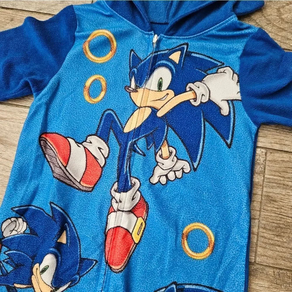 Sonic the Hedgehog Kids One Piece Pajama Blue